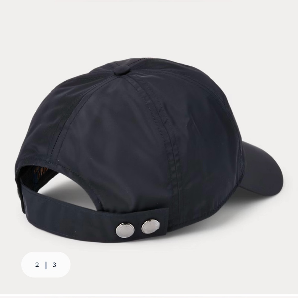 Polo Ralph Lauren black pony plaque cap baseball hat adjustable gunmetal silver - Picture 8 of 12